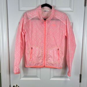 North face pink and white speckled jacket sz sm